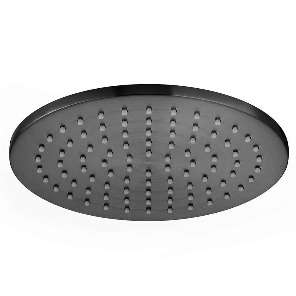 Cutout image of Vado Individual Brushed Black 200mm Round Shower Head